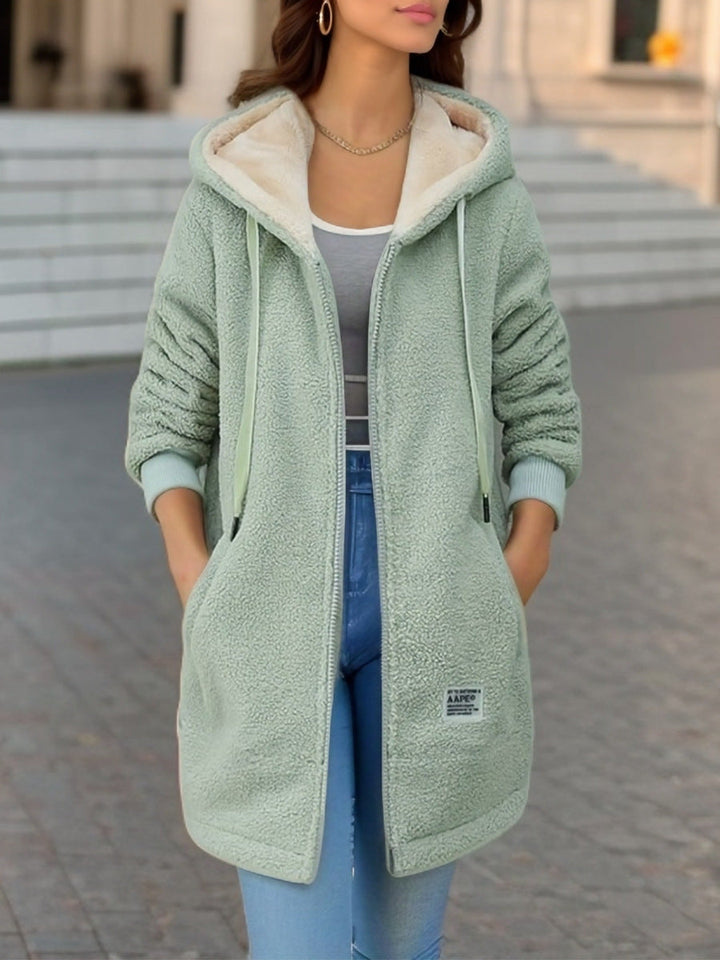 Aurora™ – Urban Woman Fleece Zip‑Hood Jacket