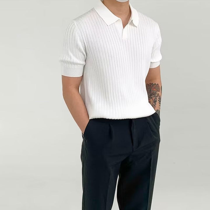 Mavaro™ – męska luźna koszulka polo w jednolitym kolorze  