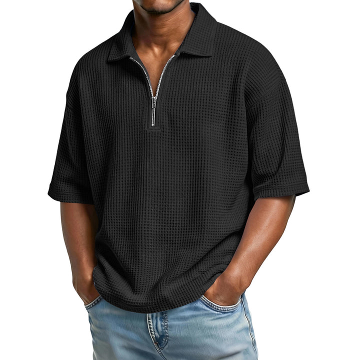 Veyron™ – Męska Polo na Krótki Rękaw z Waflowym Splotem