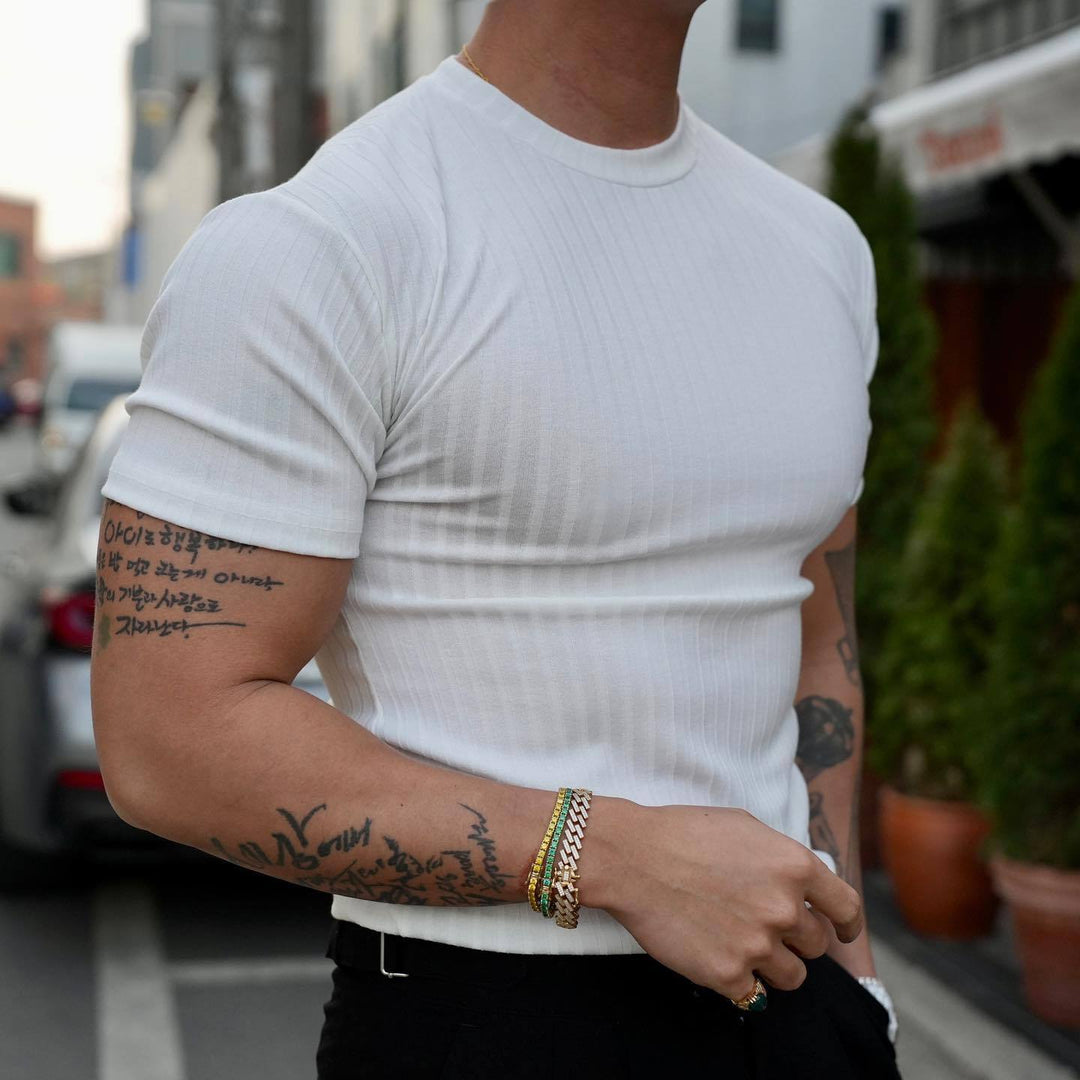 Nero™ – dopasowany t-shirt z okrągłym dekoltem