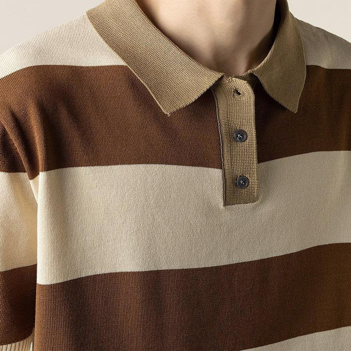 Zenviro™ – Męskie dopasowane prążkowane polo z dzianiny