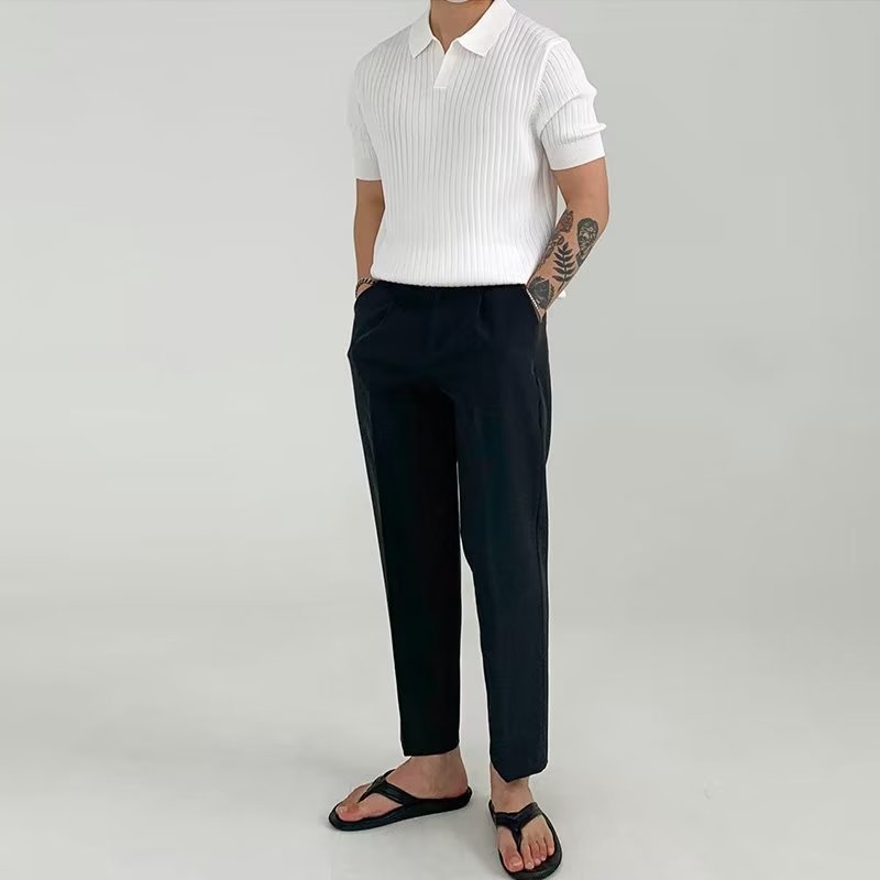 Mavaro™ – męska luźna koszulka polo w jednolitym kolorze  