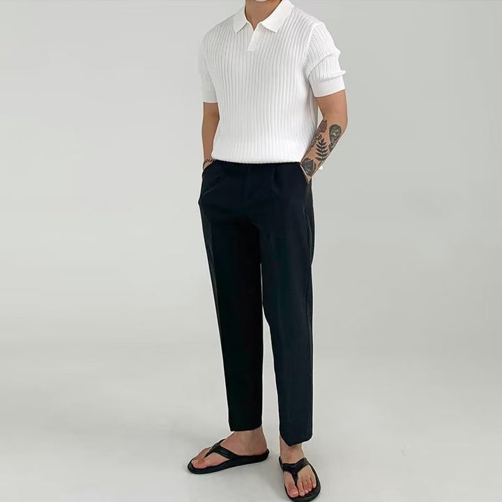 Mavaro™ – męska luźna koszulka polo w jednolitym kolorze  