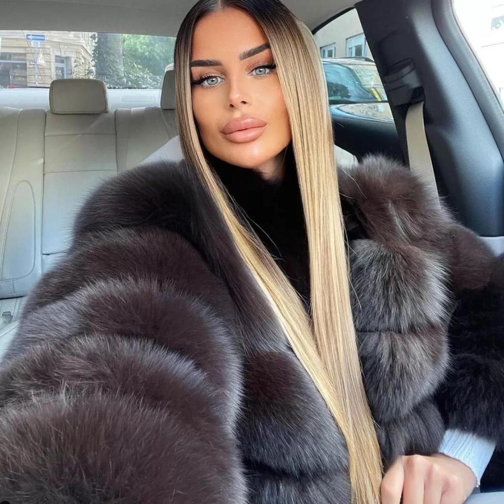 Fiorenze™ | Damski puszysty płaszcz z lisiej futra