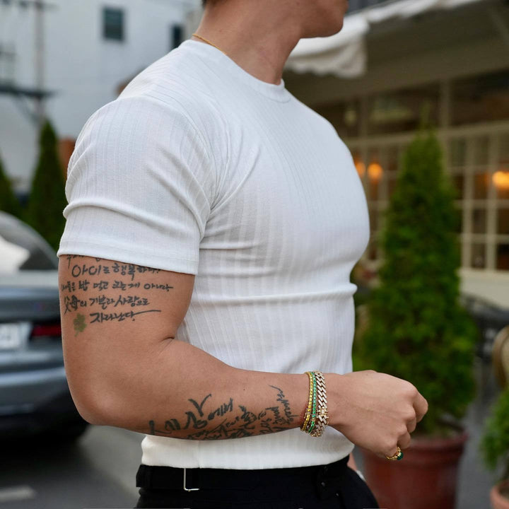 Nero™ – dopasowany t-shirt z okrągłym dekoltem