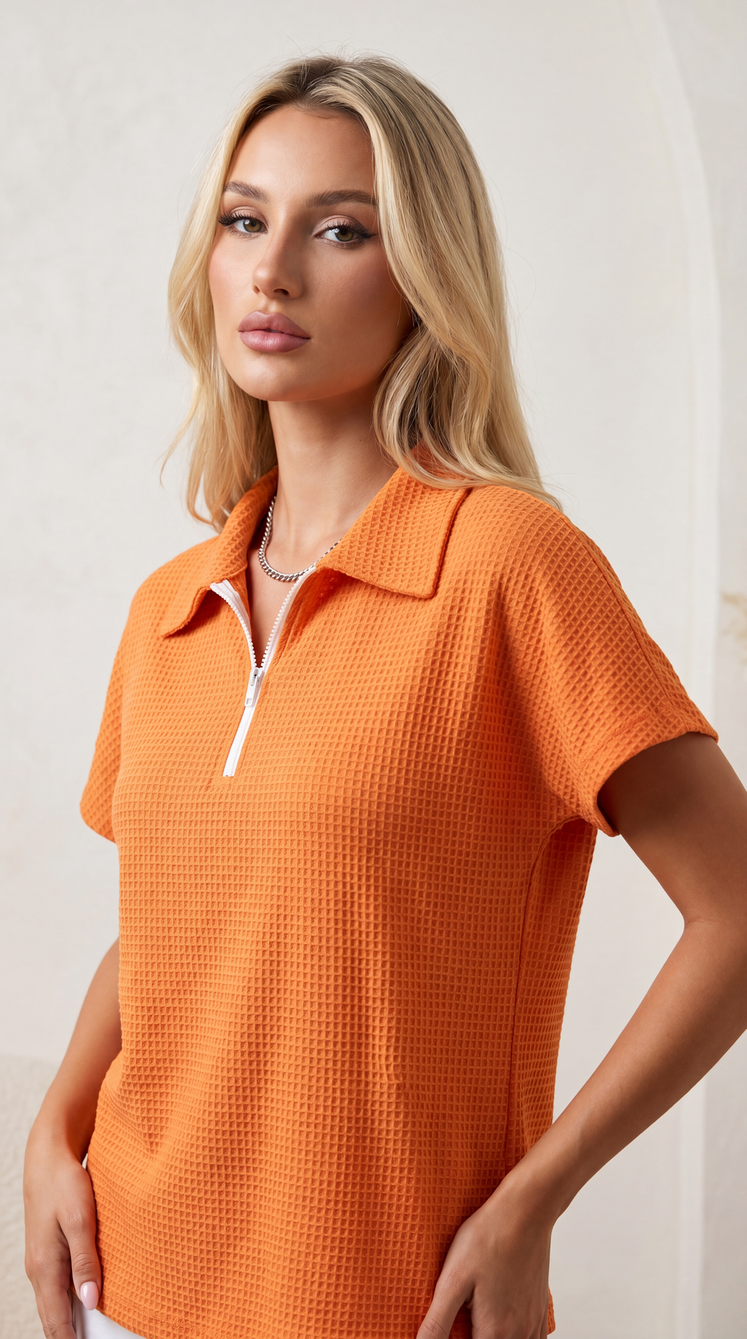 Arvello™ – Men’s Half-Zip Waffle-Knit Pullover Shirt