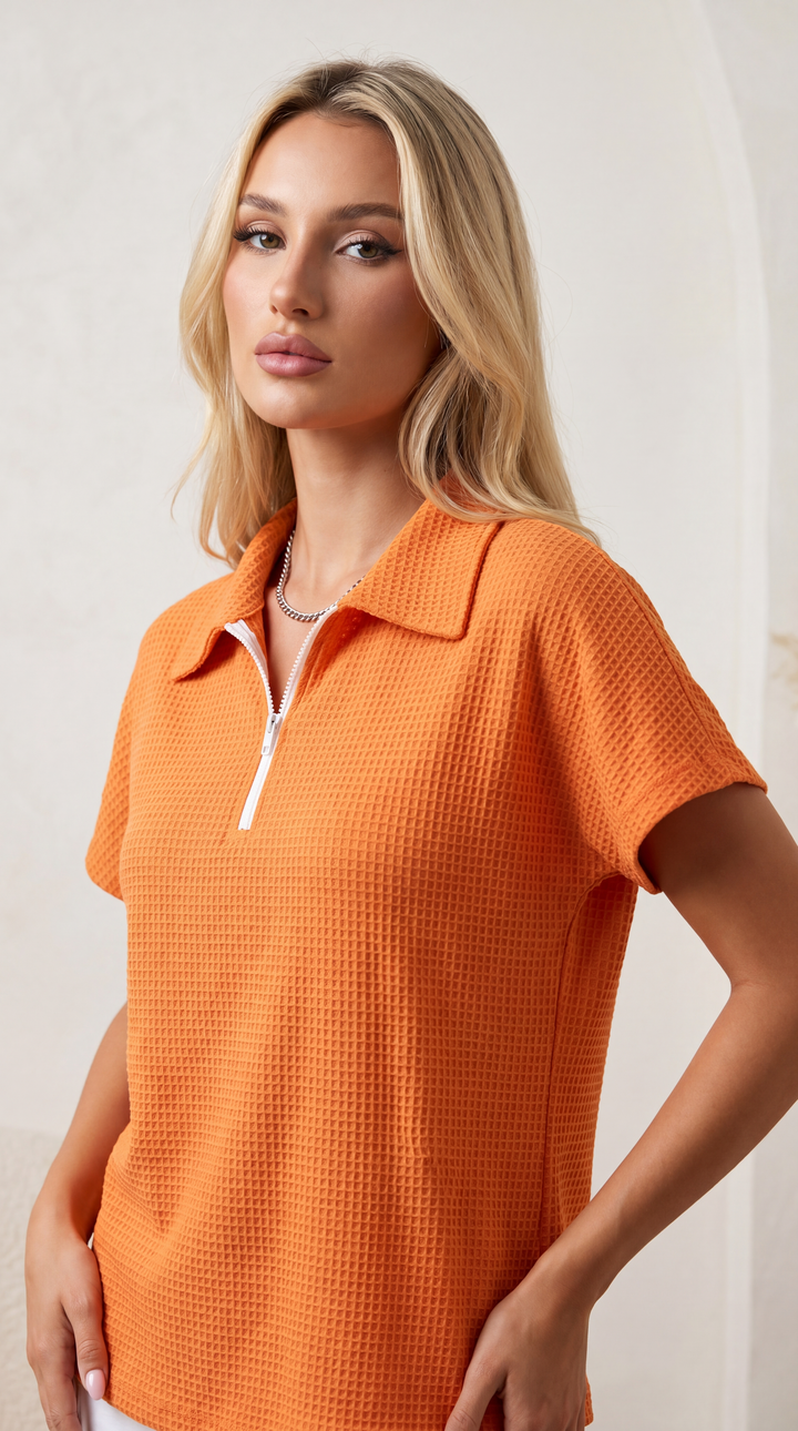 Arvello™ – Men’s Half-Zip Waffle-Knit Pullover Shirt