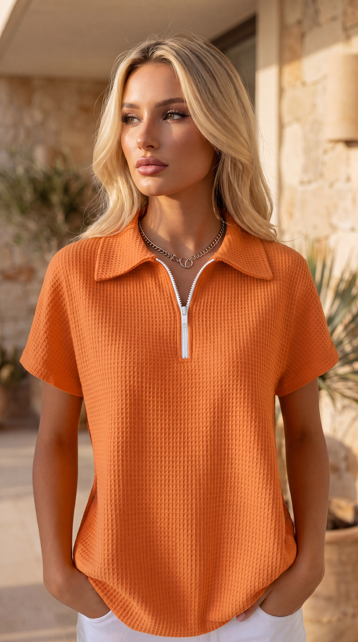 Arvello™ – Men’s Half-Zip Waffle-Knit Pullover Shirt