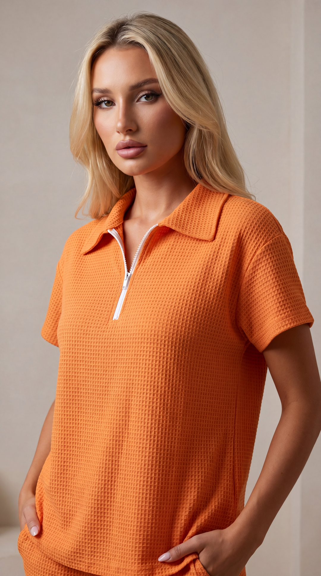 Arvello™ – Men’s Half-Zip Waffle-Knit Pullover Shirt