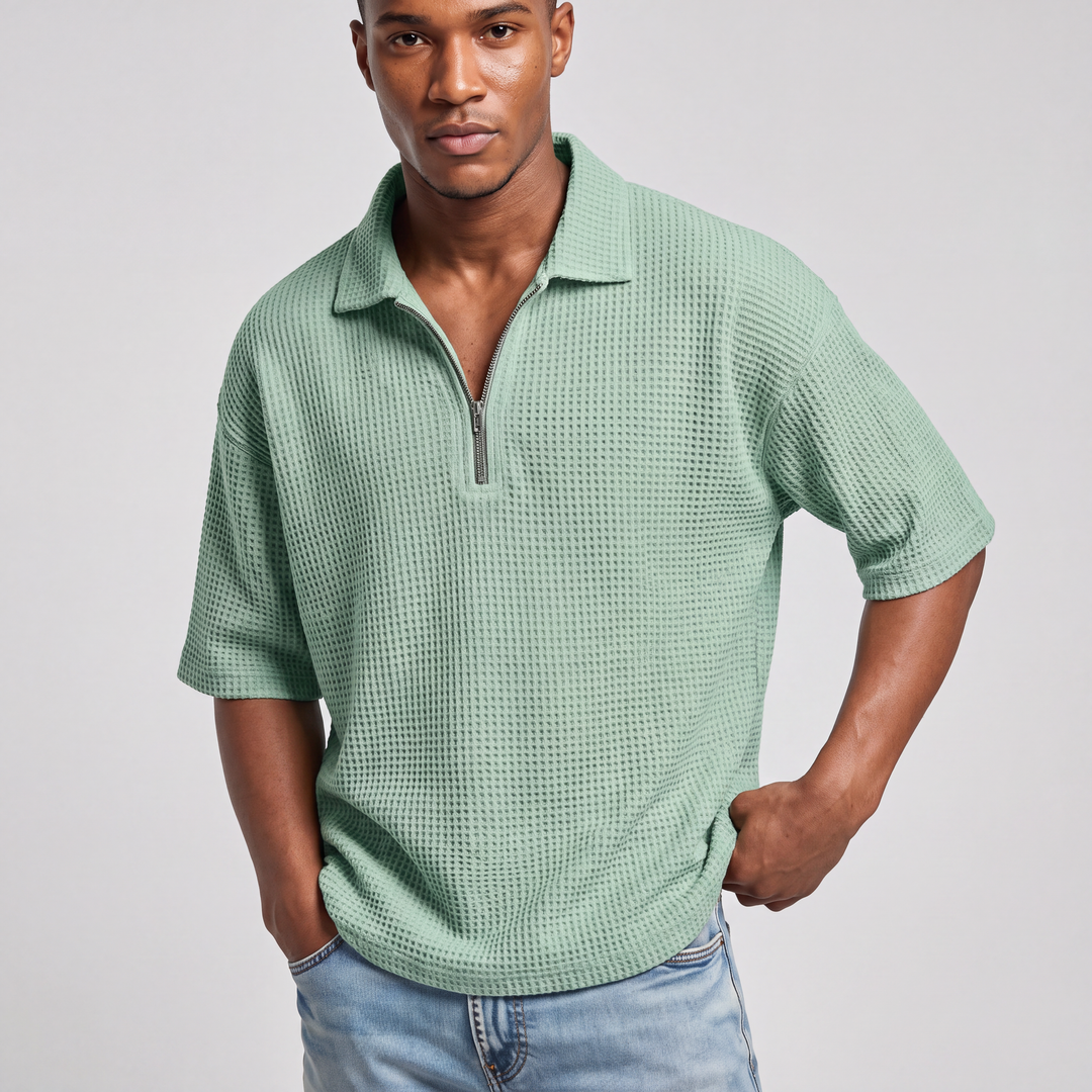 Veyron™ – Men’s Waffle-Weave Short-Sleeve Polo Shirt