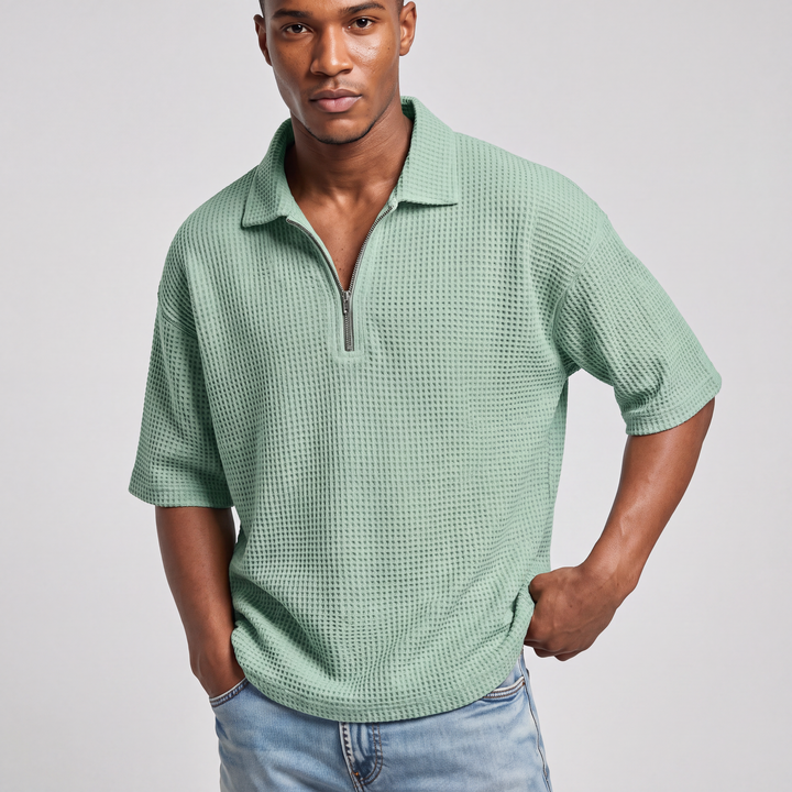 Veyron™ – Men’s Waffle-Weave Short-Sleeve Polo Shirt