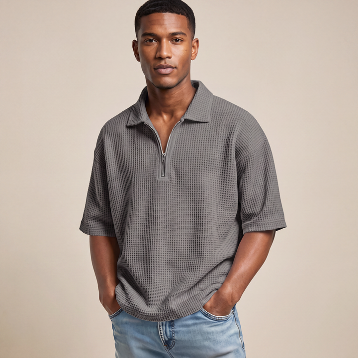 Veyron™ – Men’s Waffle-Weave Short-Sleeve Polo Shirt