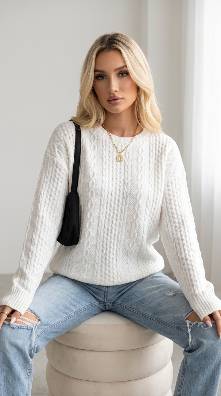 Bluza z kapturem Luna™ z żakardowej dzianiny