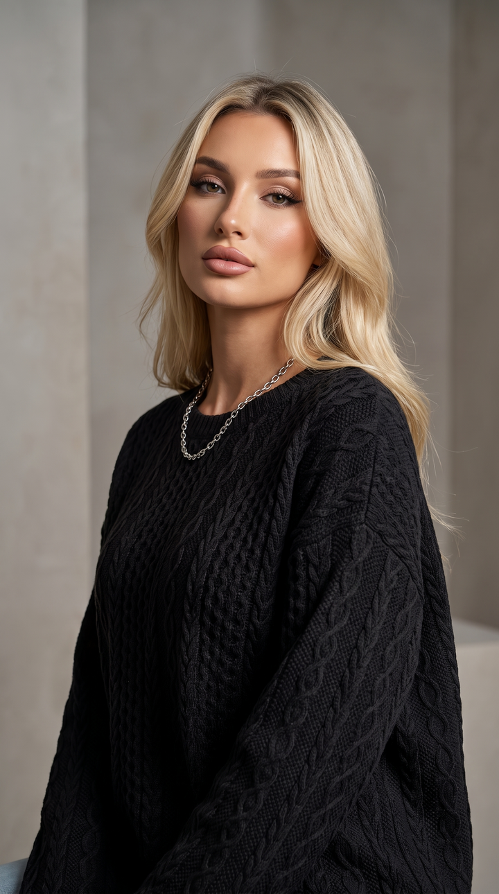 Bluza z kapturem Luna™ z żakardowej dzianiny