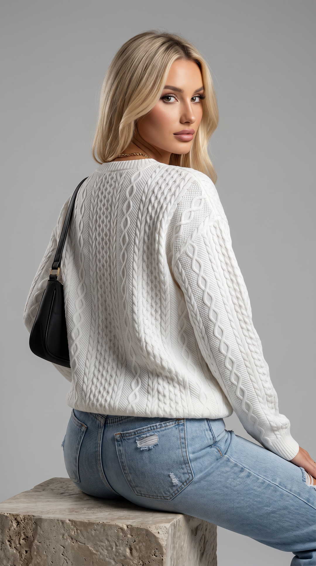Bluza z kapturem Luna™ z żakardowej dzianiny
