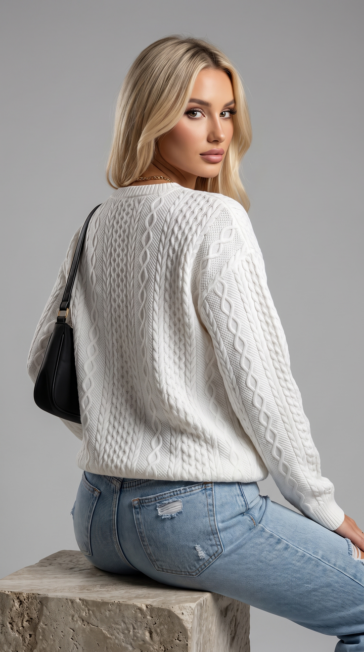Bluza z kapturem Luna™ z żakardowej dzianiny