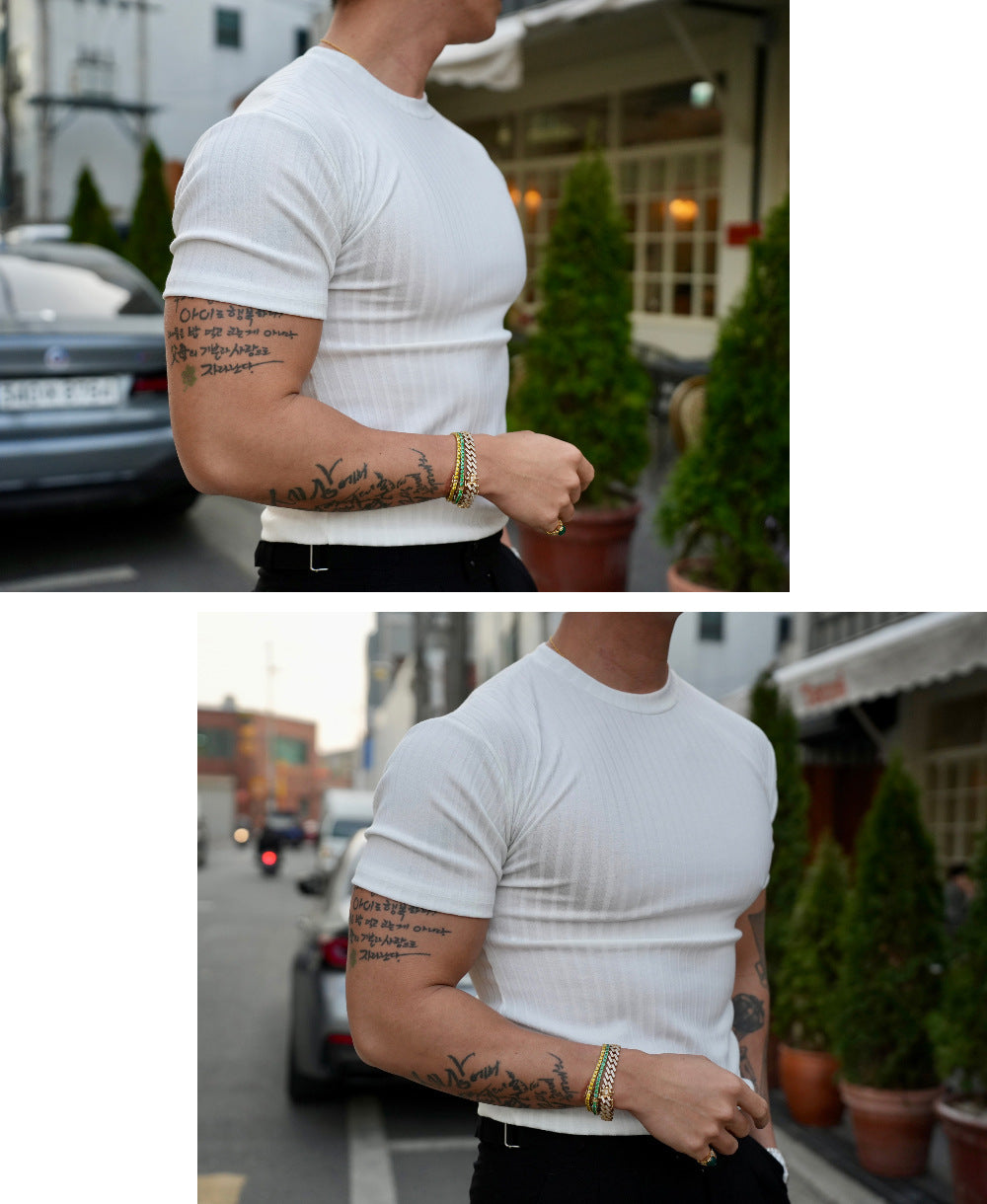 Nero™ – dopasowany t-shirt z okrągłym dekoltem