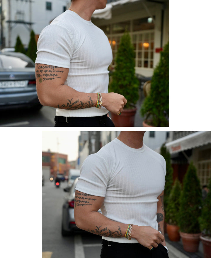 Nero™ – dopasowany t-shirt z okrągłym dekoltem