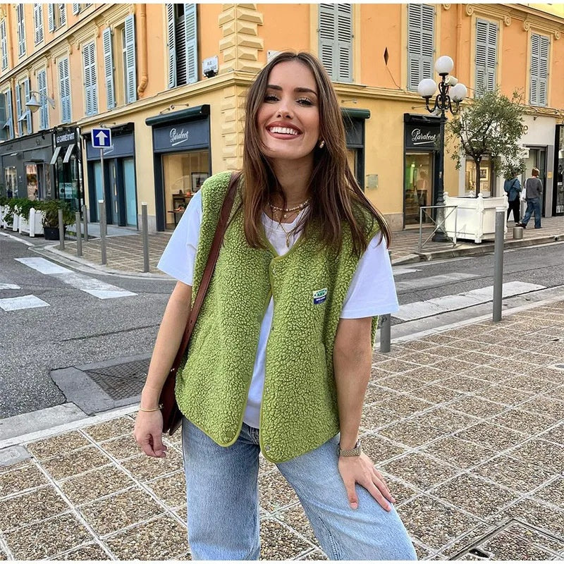 Velora™ | Elegant Soft Fleece Women's Vest